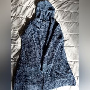 Fluffy blue long sweater